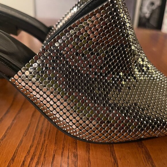 TORY BURCH Block T Chainmail Mule Sandal Size 8 - Picture 6 of 11